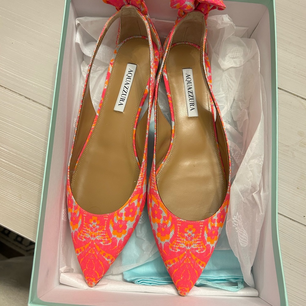 NWT Aquazzura Bow Tie flats